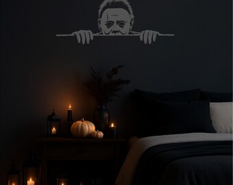 HALLOWEEN MICHAEL MYRES Made to Order, Wall Sticker, 36 Colours, Apply Anywhere, Application Tape Pre-Applied H027