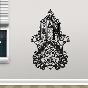 Hamsa Hand Vinyl Wall Art, Decal, Sticker, Transfer, Mural, Removable, Decoration, Interior, Exterior, Peel and Stick, Full Wall - 0678
