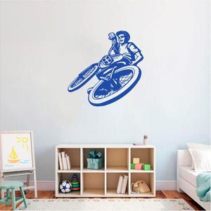 BMX Mountain Bike Wall Decal | Extreme Sports Vinyl Sticker | Boys Bedroom Cycling Decor | Freestyle Bike Wall Art |SP05