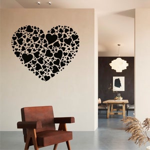 Hearts Within Hearts Vinyl Wall Art, Decal, Sticker, Transfer, Mural, Decor, Rent Friendly, Interior, Exterior, Full Wall Removable, - 0418