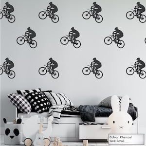 Salto en Bicicleta de Montaña, Arte de Pared de Vinilo, Calcomanía, Pegatina, Transferencia, Mural, Extraíble, Decoración, Decoración, Interior, Exterior, Pared Completa, 0491