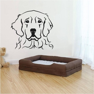 Golden Retriever Vinyl Wall Art, Decal, Sticker, Transfer, Mural, Removable, Decor, Rent Friendly, Interior, Exterior, Full Wall - 0993