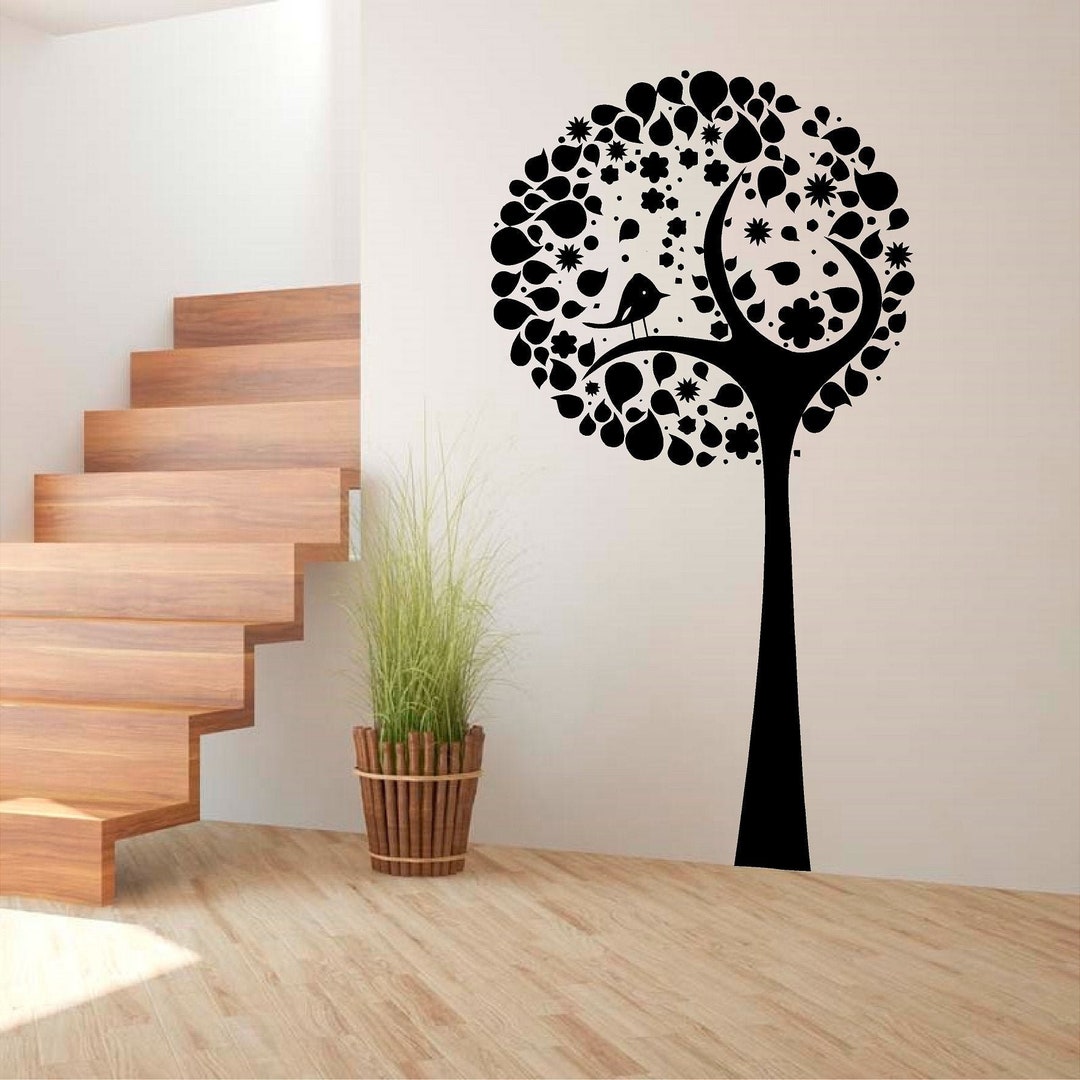Floral Tree 0409 Vinyl Wall Art Decal Sticker Transfer - Etsy