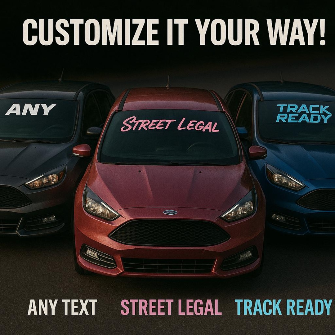 Custom Windshield Sunstrip – Any Text, Any Font – Matte, Gloss Finish ...