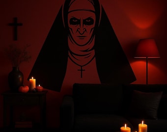 VALAK, THE NUN,  Made to Order, Wall Sticker, 36 Colours, Apply Anywhere, Application Tape Pre-Applied H034