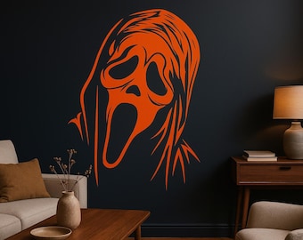 GHOST FACE Made to Order, Wall Sticker, 36 Colours, Apply Anywhere, Application Tape Pre-Applied H014