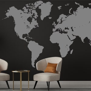 Massive World Map, Mural, Home Decor, Stickers Muraux, Vinyl Wall Art, Décalque, Autocollant, Amovible, Décoration, Décor, Peel and Stick, Atlas