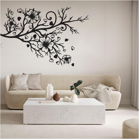 Grand Décalcomanie Murale Vinyle Oracal - Demi Arbre - Décoration Maison