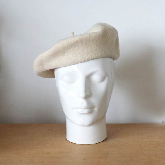 Vintage white beret | Classic Wool beret | French