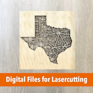 Lasersnijbestand | Gelaagde kaart van Texas