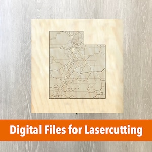 Archivo de corte láser / Mapa en capas de Utah