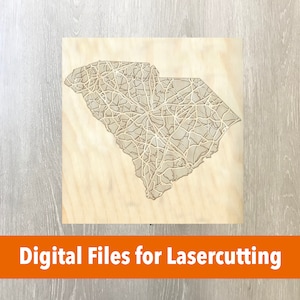 Laser Cutter File | South Carolina Layered Map