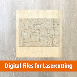 Laser Cutter File | Carte en couches du Wyoming
