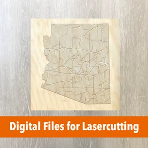 Lasersnijbestand | Gelaagde kaart van Arizona