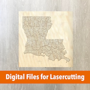 Laser Cutter File | Louisiana Layered Map