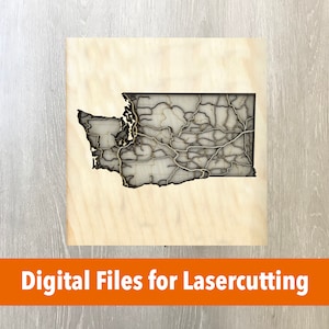 Lasersnijder bestand | Washington Layered Kaart