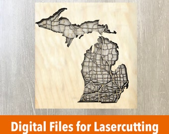 Laser Cutter File | Michigan Layered Map
