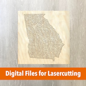 Laser Cutter Datei | Georgia geschichtete Karte