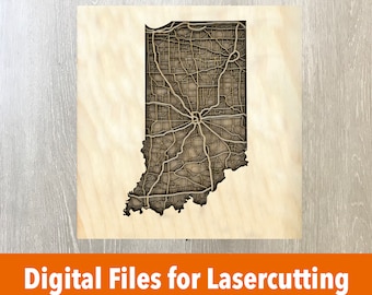 Laser Cutter File | Indiana Layered Map