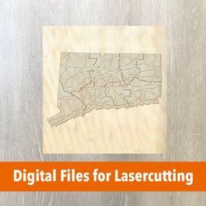 Laser Cutter File Connecticut Layered Kaart
