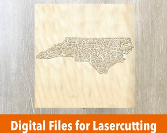 Laser Cutter File | North Carolina Layered Map