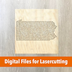 Laser Cutter Datei | Pennsylvania - Lagenkarte