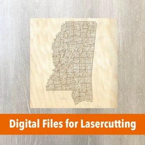 Laser Cutter File | Mississippi Layered Map