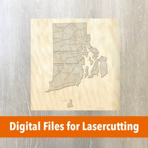Fichier de découpe laser | Carte stratifiée du Rhode Island