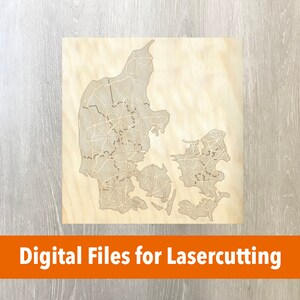 Lasersnijderbestand | Denemarken gelaagde kaart