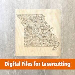 Laser Cutter File | Carte en couches du Missouri