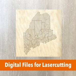Laser Cutter File | Carte en couches du Maine