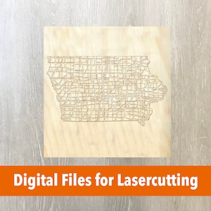 Laser Cutter File | Iowa Layered Map