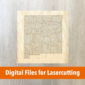 Laser Cutter File | Carte en couches du Nouveau-Mexique