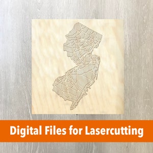 Laser Cutter Datei | New Jersey Layered Map