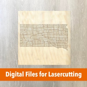 Laser Cutter Datei | South Dakota Layered Map
