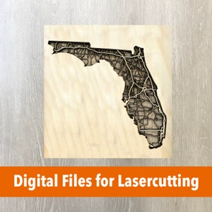 Lasersnijbestand | Gelaagde kaart van Florida
