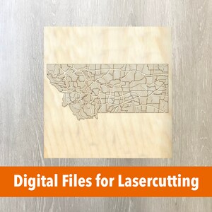 Arquivo de cortador a laser | Mapa em camadas de Montana