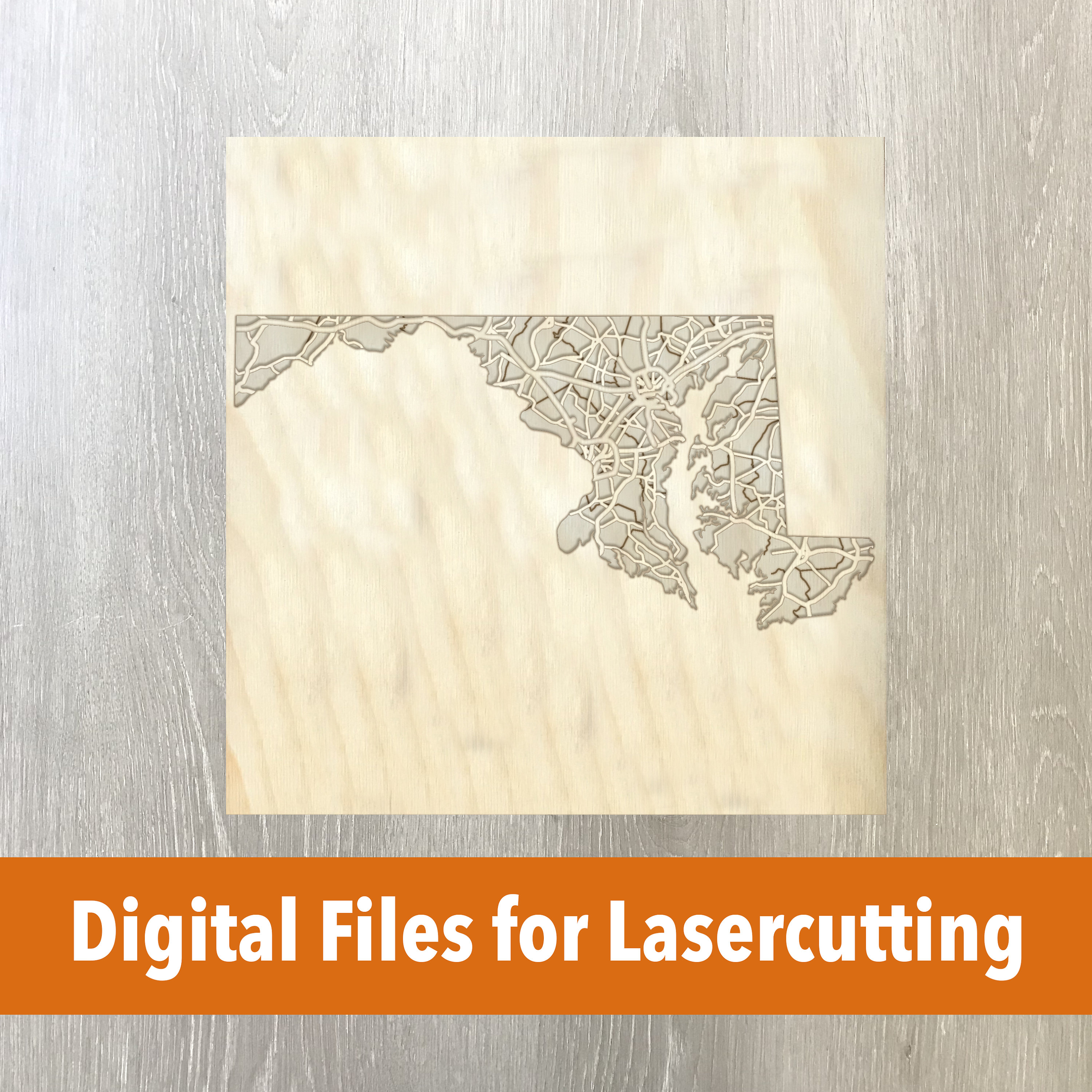 Laser Cutter File Maryland Layered Map Etsy
