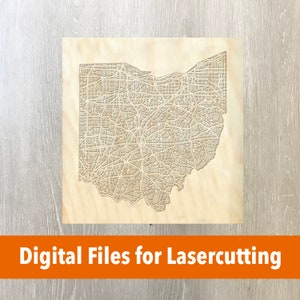 Fichier de découpe laser | Carte en couches de l'Ohio