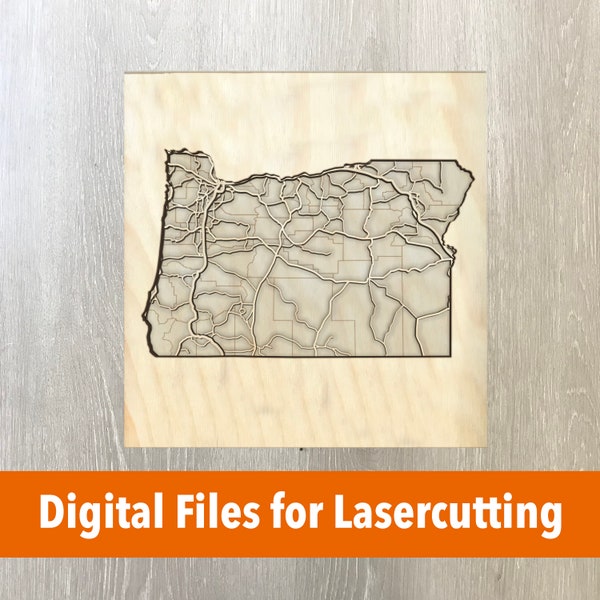 Layered Oregon Map Laser Etsy