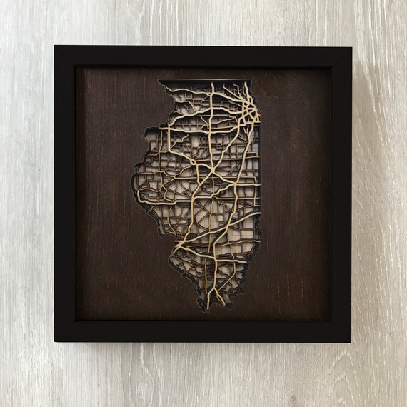 CHOOSE YOUR STATE: Custom Layered Road Map Sign | Etsy