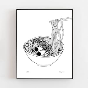 Ramen Art Print: Japanese Kitchen Wall Decor (A4)