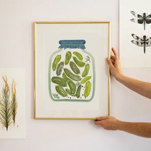 Eingelegte Gurken Druck, Eingelegtes Gurke Bild, Eingelegtes Gurke Bild, Eingelegtes Gurken Bild, A4 Geschenk, Einzug Geschenk, Koch Geschenk, Rustikales Geschenk A4