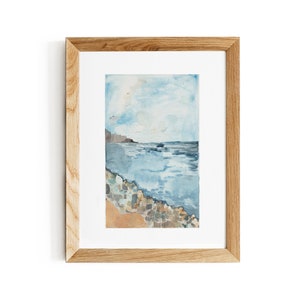 Cornwall Coast Watercolor Art Print: British Landscape