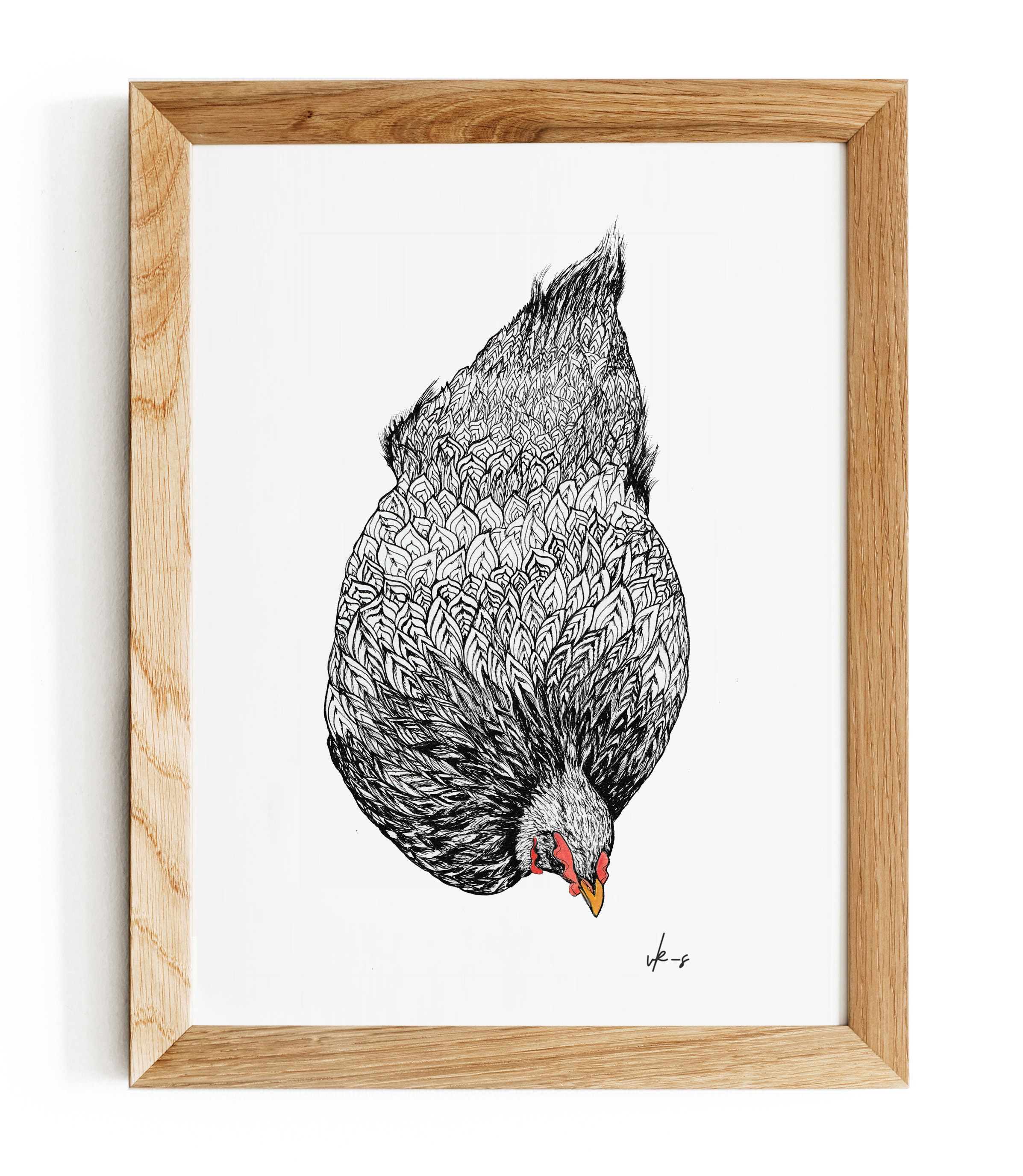 Chicken Print Kitchen Decor Hen Rustic Wall Art Farmhouse Etsy