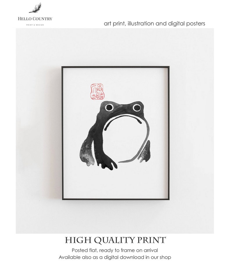 Frog Print Japanese Art Japanese Decor Japanese Wall Art Etsy UK
