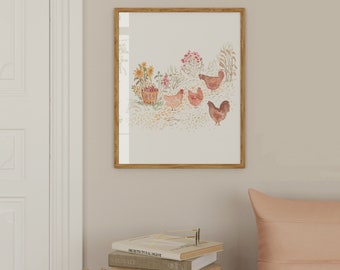 Kipkunstprint: boerderijdecor (digitale download)
