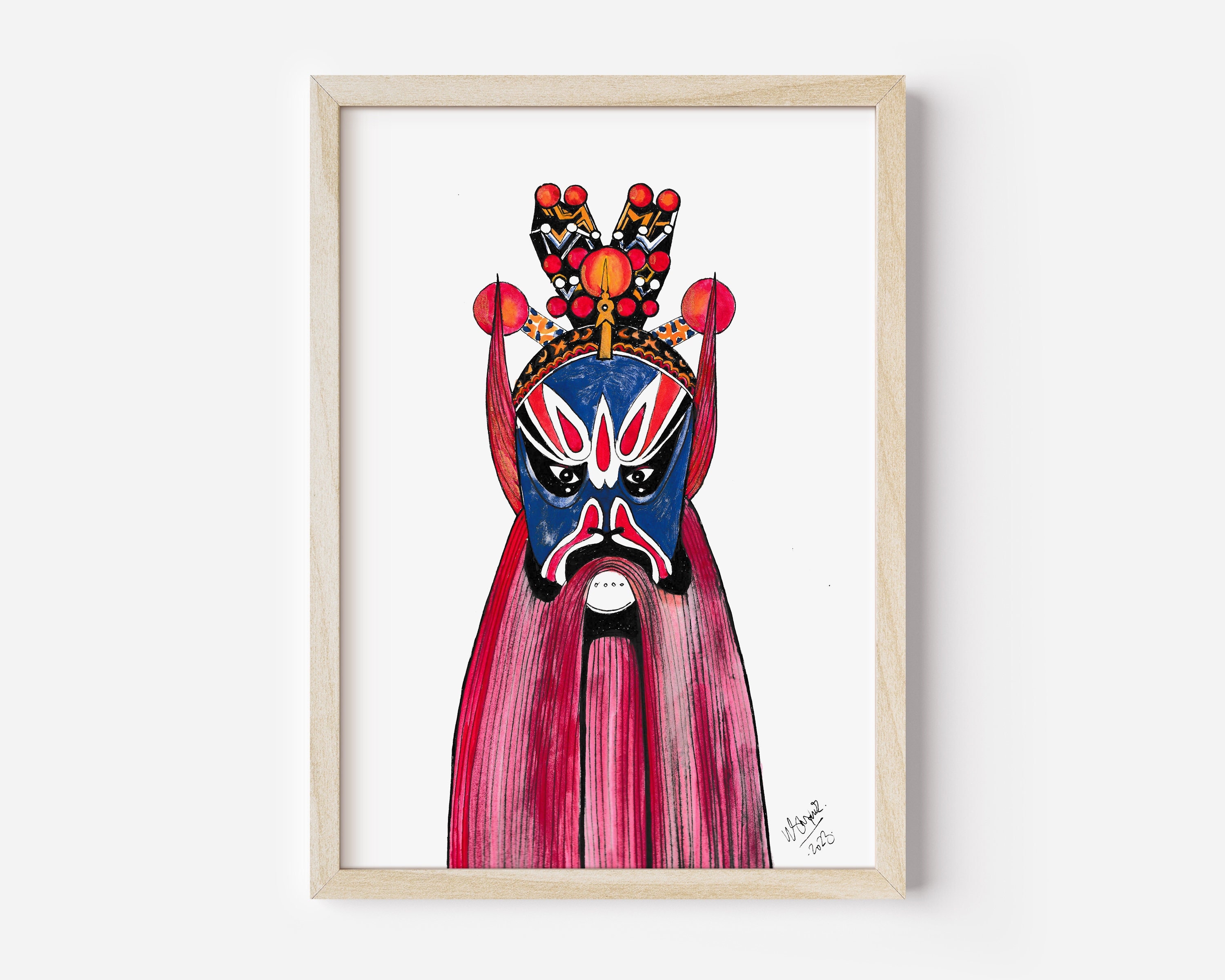 Beijing Opera Mask, Oriental Wall Art, Wrapped Canvas, Rolled Canvas, Free  Delivery USA, UK 