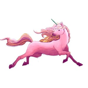 Ilustração de unicórnio - Impressão giclée - Alfabeto animal