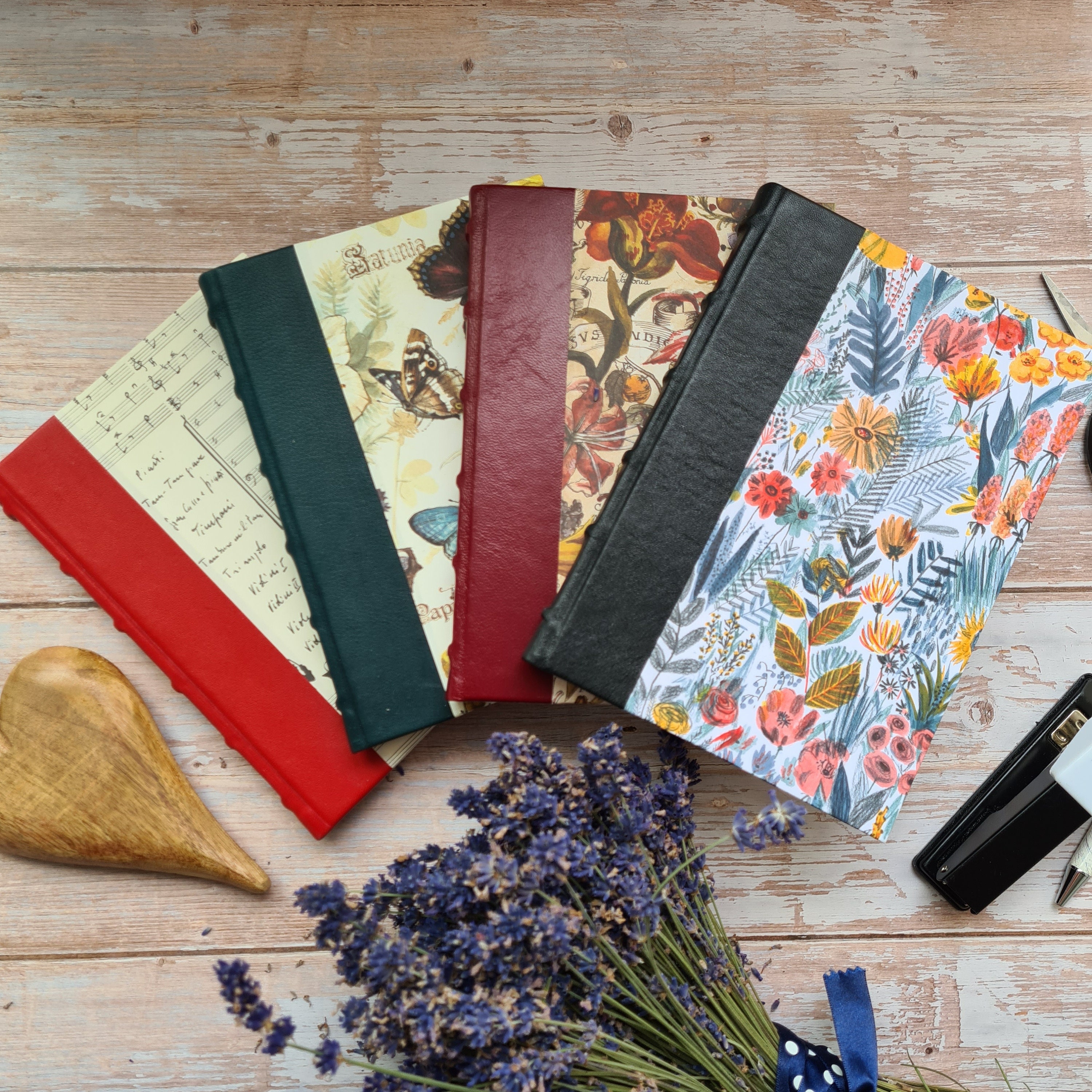 Quarter Leather Bound Notebooks Etsy UK
